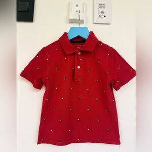 Tommy Hilfiger Red Boys' Short Sleeve Polo with Micro-Logos